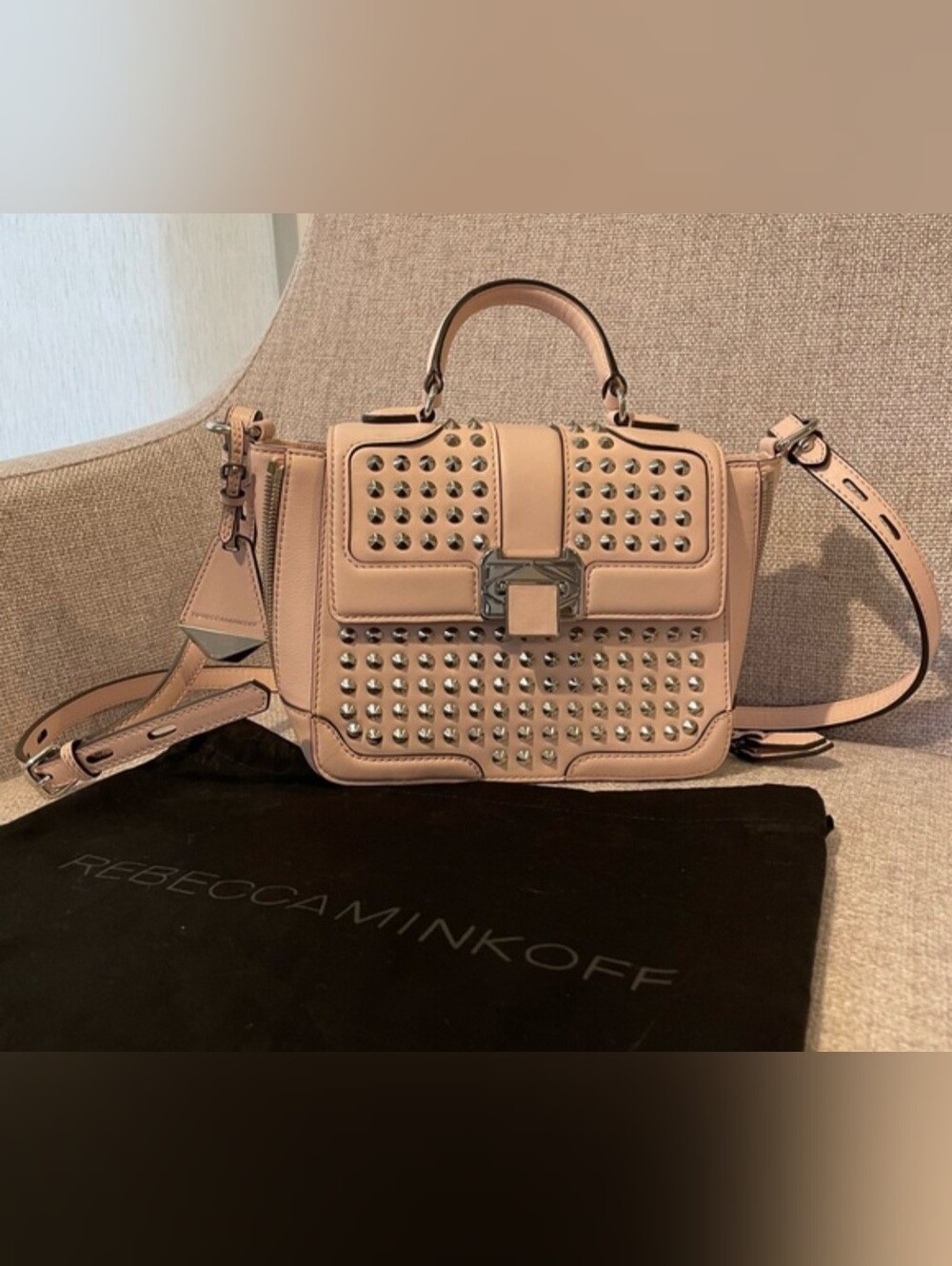 Rebecca Minkoff Blush Elle Mini Studded Leather Bag